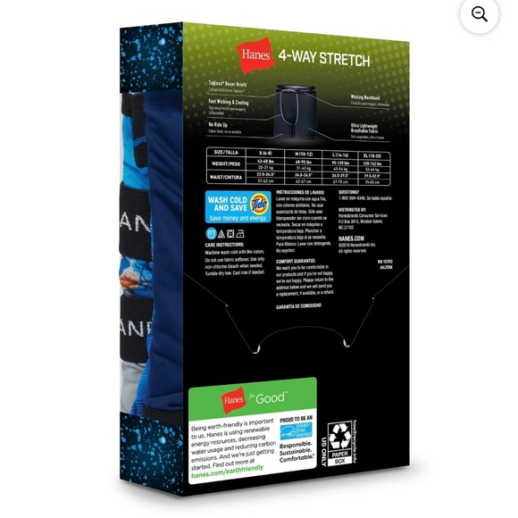 Hanes Boys' X-Temp Stretch Boxer Brief Underwear, 5-Pack - Size M (10-12) - Picture 5 of 10